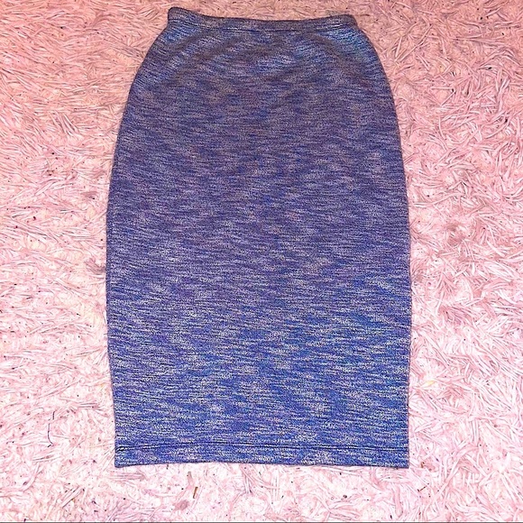 Women’s Bodycon Stretch Sweater Skirt blue white S - Picture 3 of 4